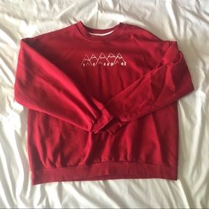 SALE!! Mountain Red Graphic Sweatshirt Wilderness